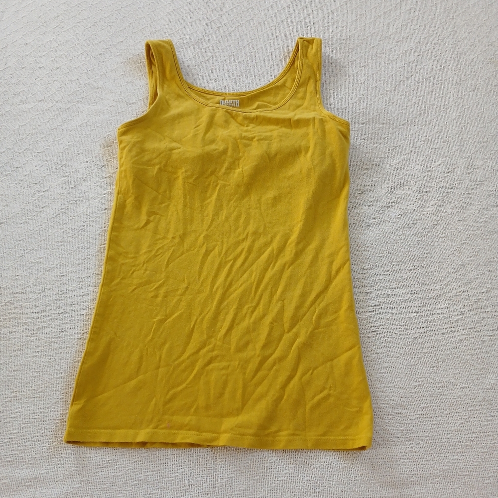 duluth ♡ no yank tank cotton xs yellow spring summer clean girl workwear minimal